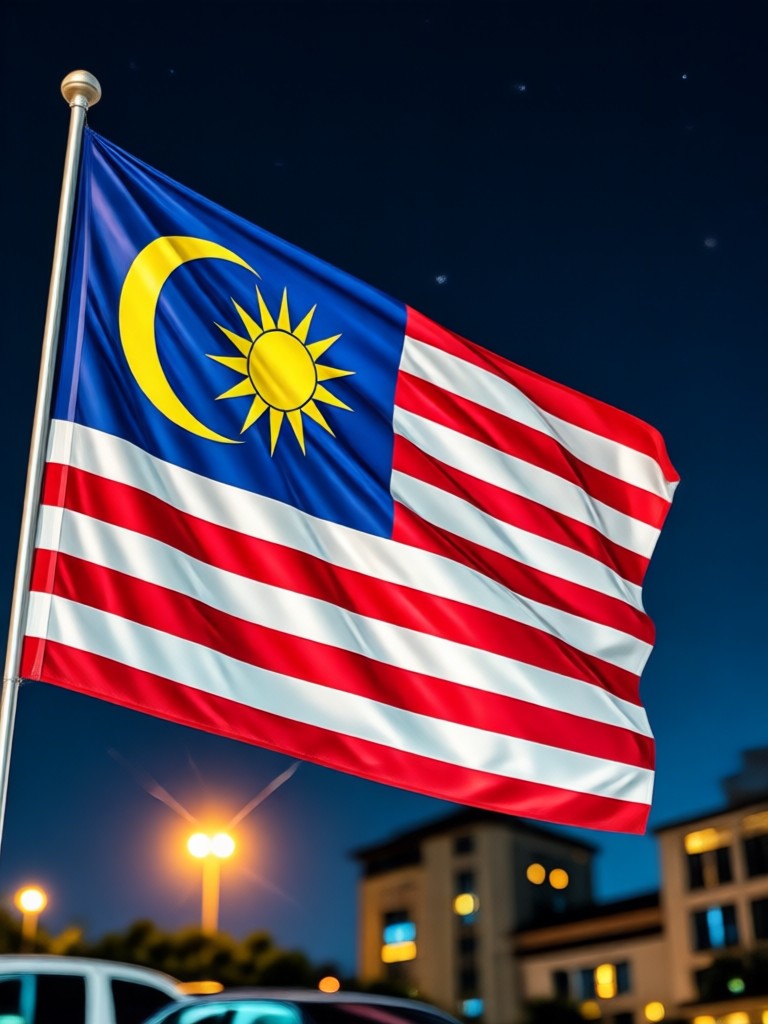 Realistic photo of a person with a flag pattern seamlessly on a dress