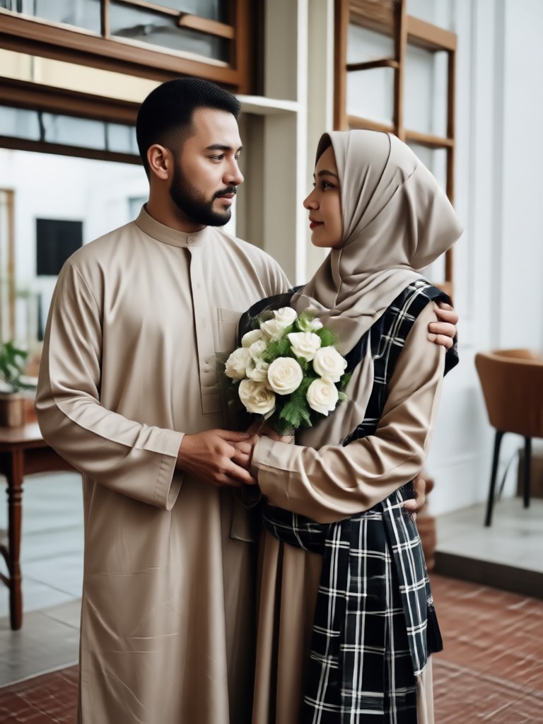 Eid celebration couple photo AI generated