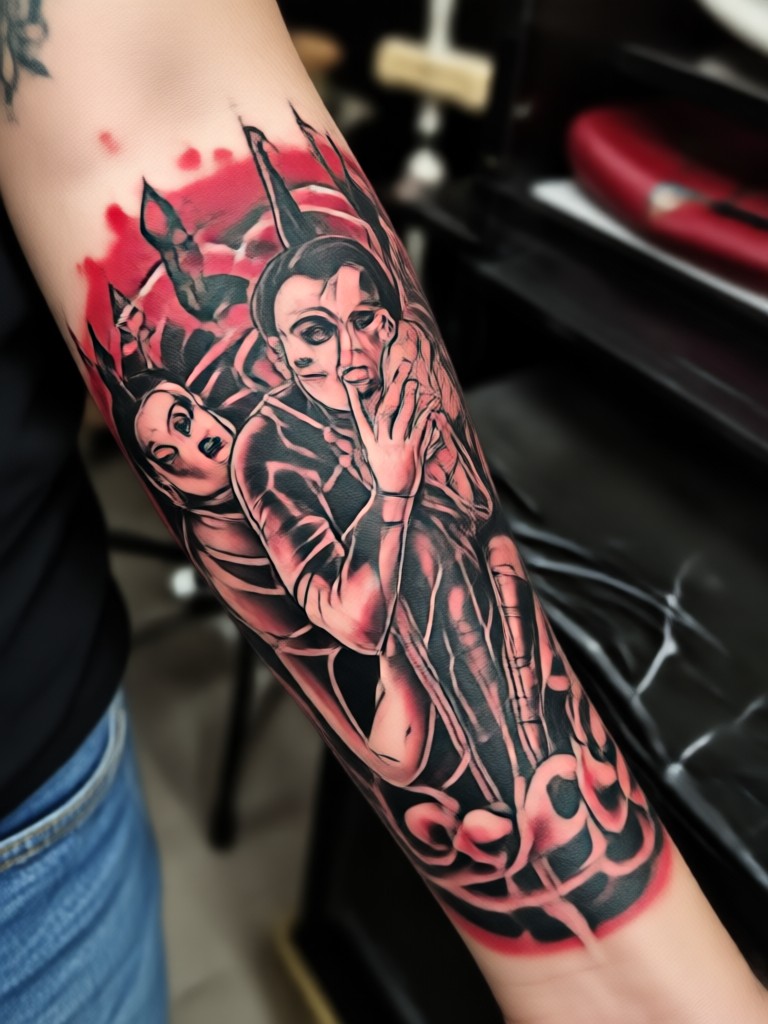Biomechanical arm tattoo design