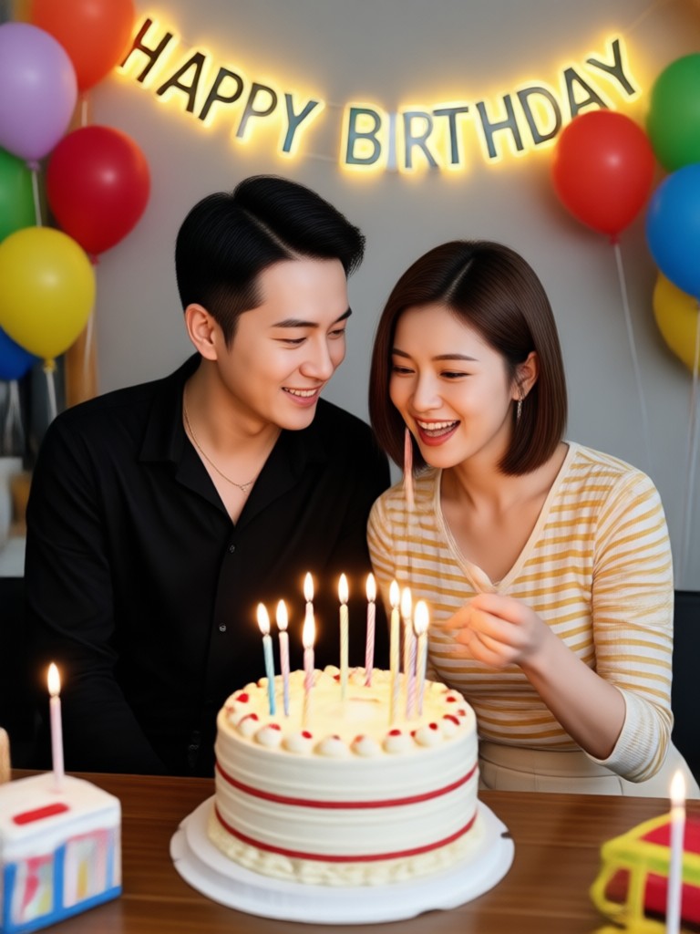 Heartfelt birthday video with couple photo animation
