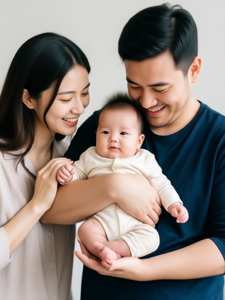 Realistic AI baby prediction close up