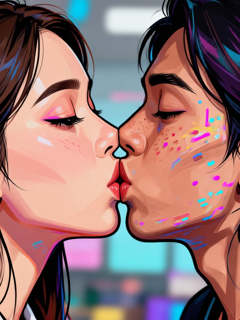 Viral social media kiss trend effect