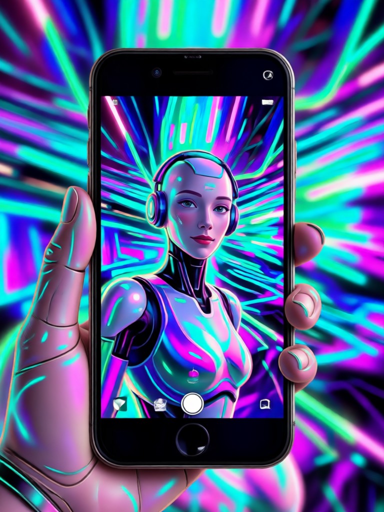 AI Selfie Generator cyberpunk style example