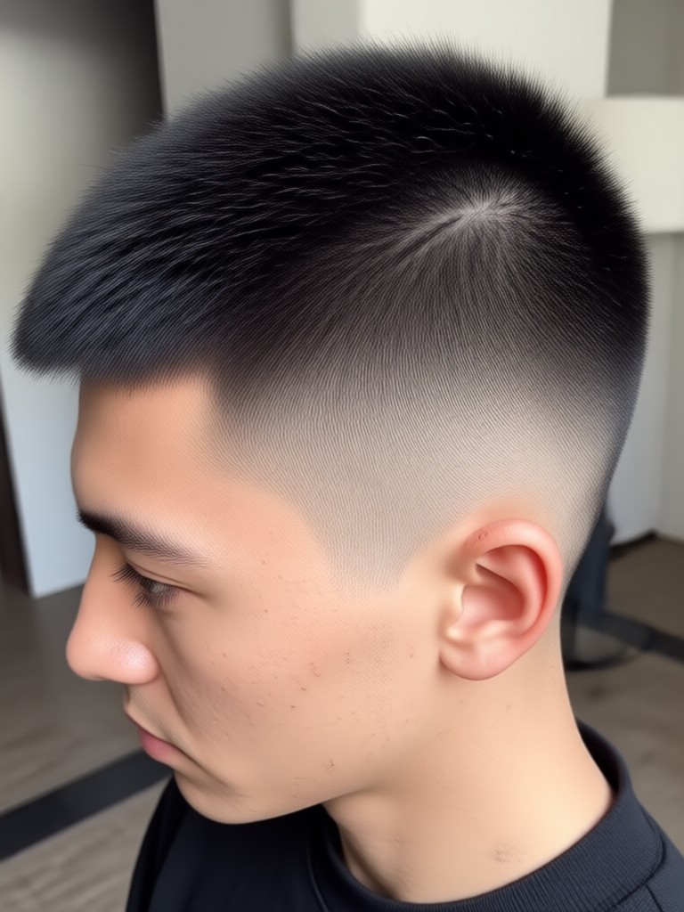 Aplikasi dradra menampilkan filter buzz cut AI