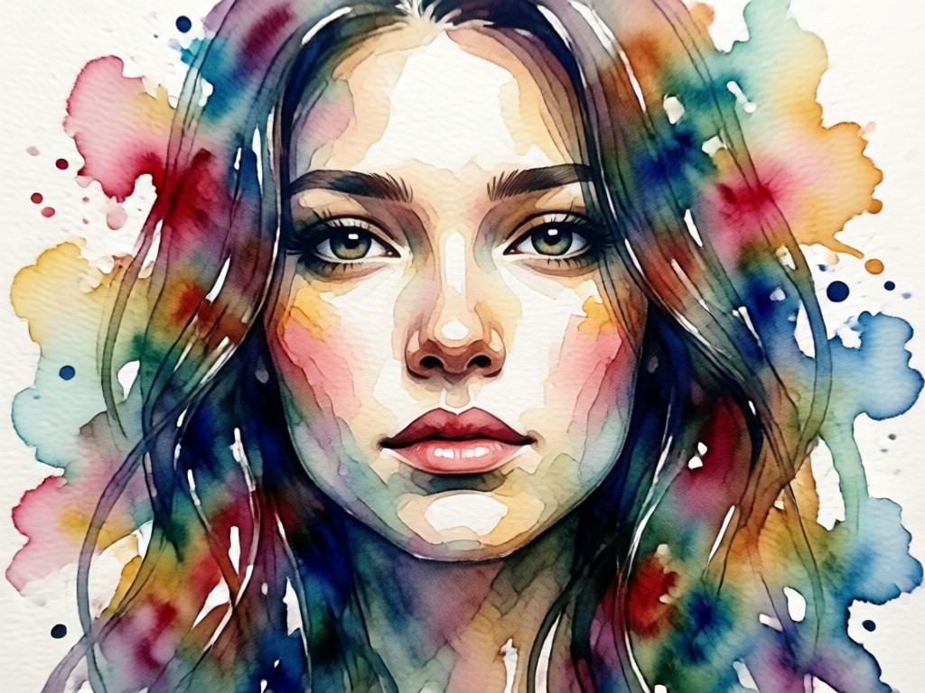 Multiple watercolor portrait style examples