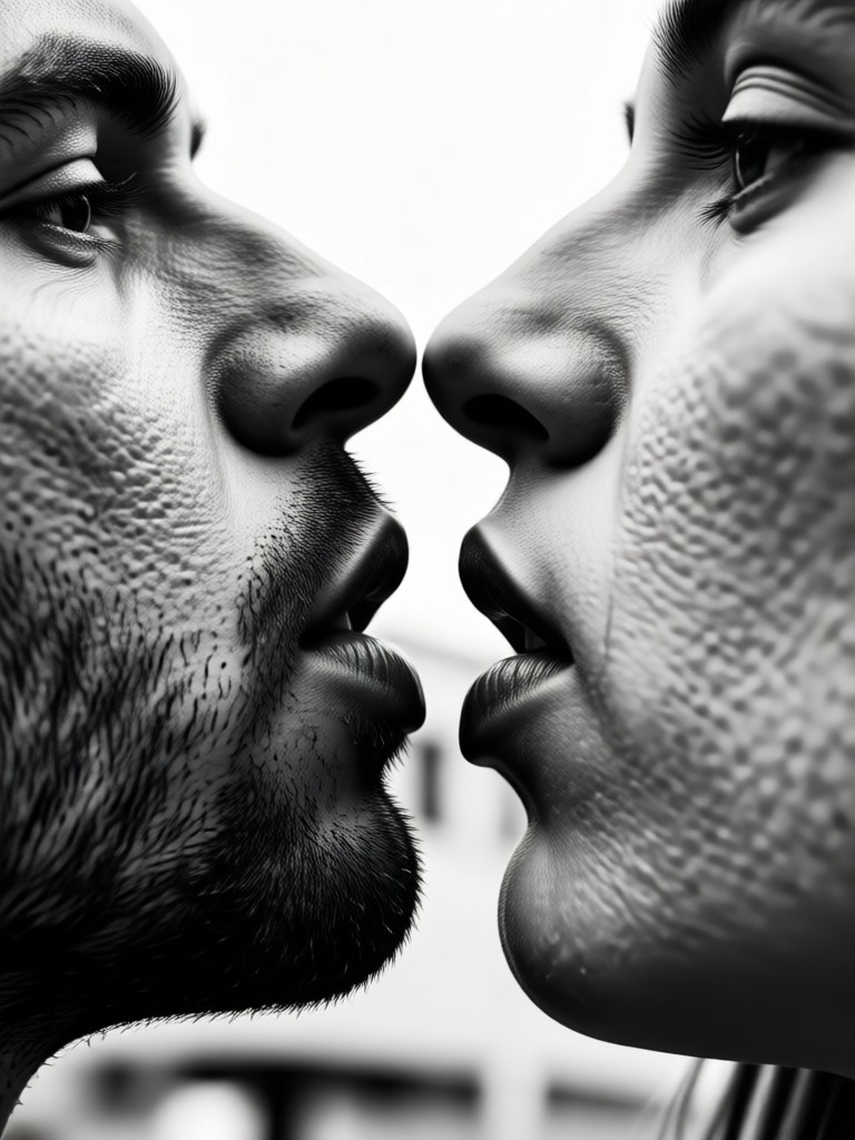 High Contrast Dramatic Kiss