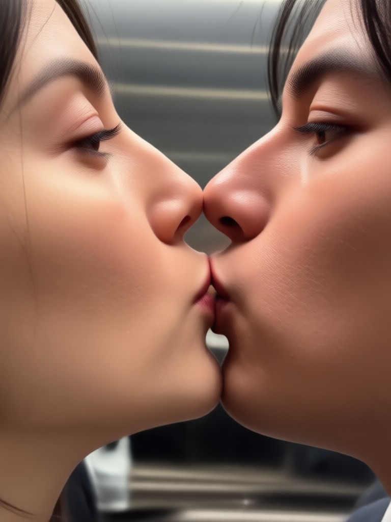 Dramatic black and white elevator kiss video