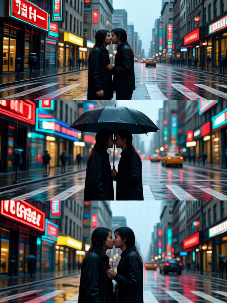 ドラマチックな雷雨の中の抱擁動画