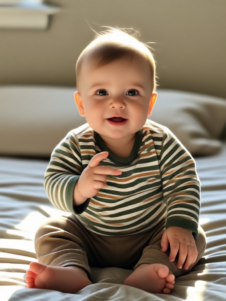 Cartoon style baby as a tiny superhero