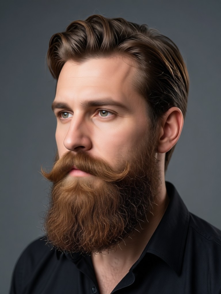 Realistic AI circle beard transformation