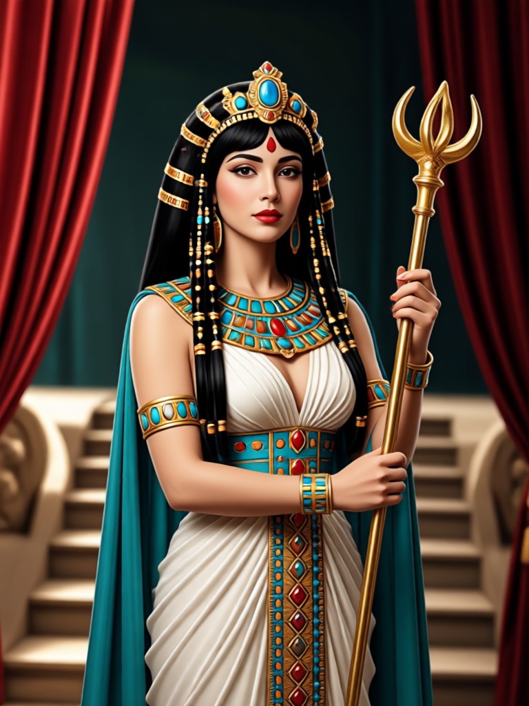 App preview showcasing the AI Cleopatra filter interface.