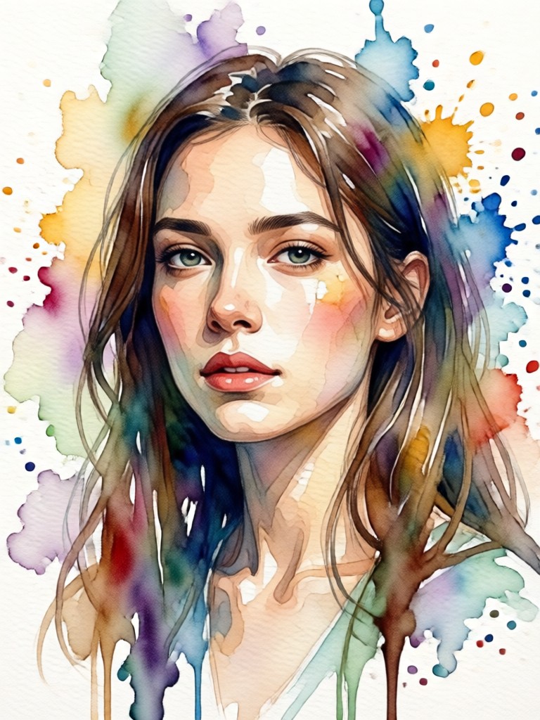 AI watercolor portrait fantasy theme