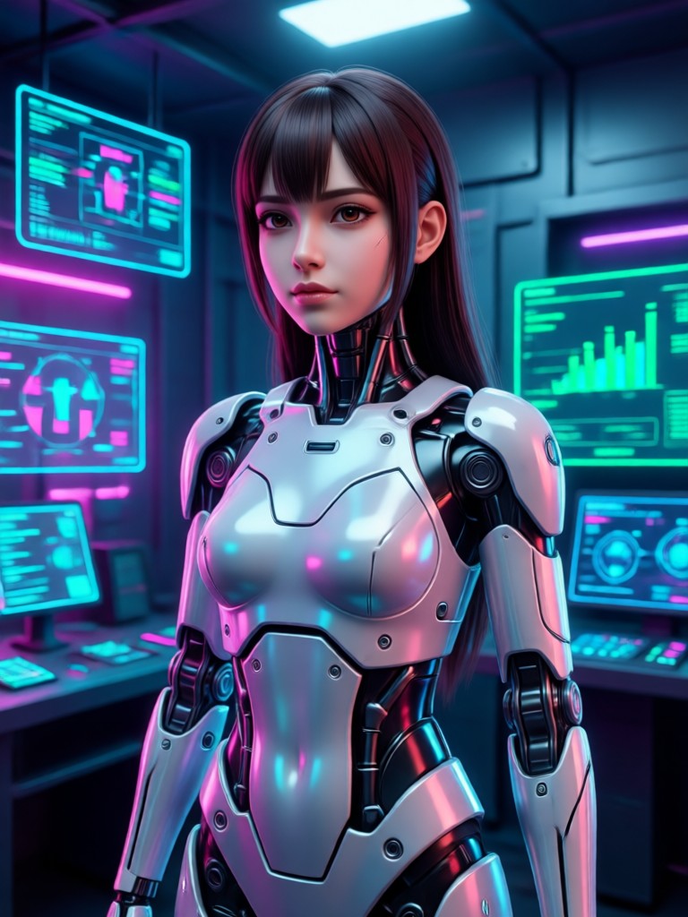 Photorealistic AI portrait of a girl with detailed lighting