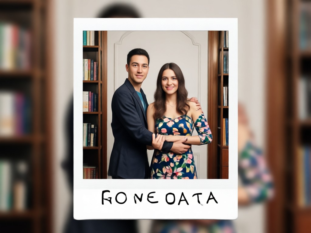 AI generated photo booth style couple strip with four poses