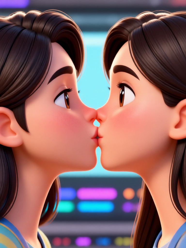 Antarmuka aplikasi seluler untuk membuat video avatar pasangan