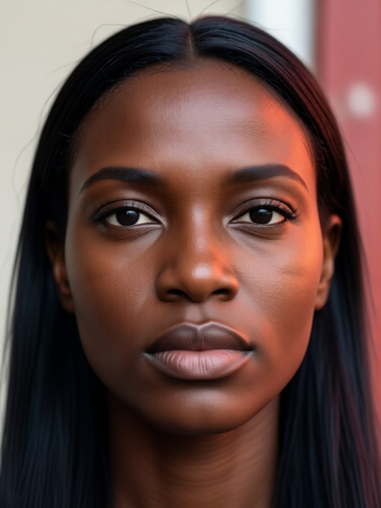 Vibrant red black portrait with color pop effect