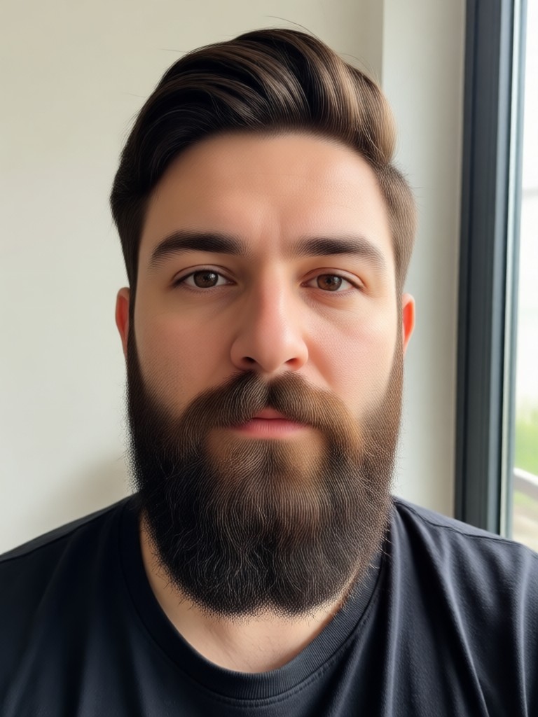 AI beard transformation from clean shaven to full beard