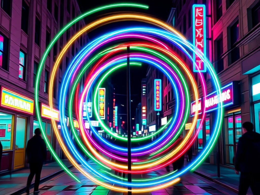 Comparison showing AI vs basic filter for neon effect