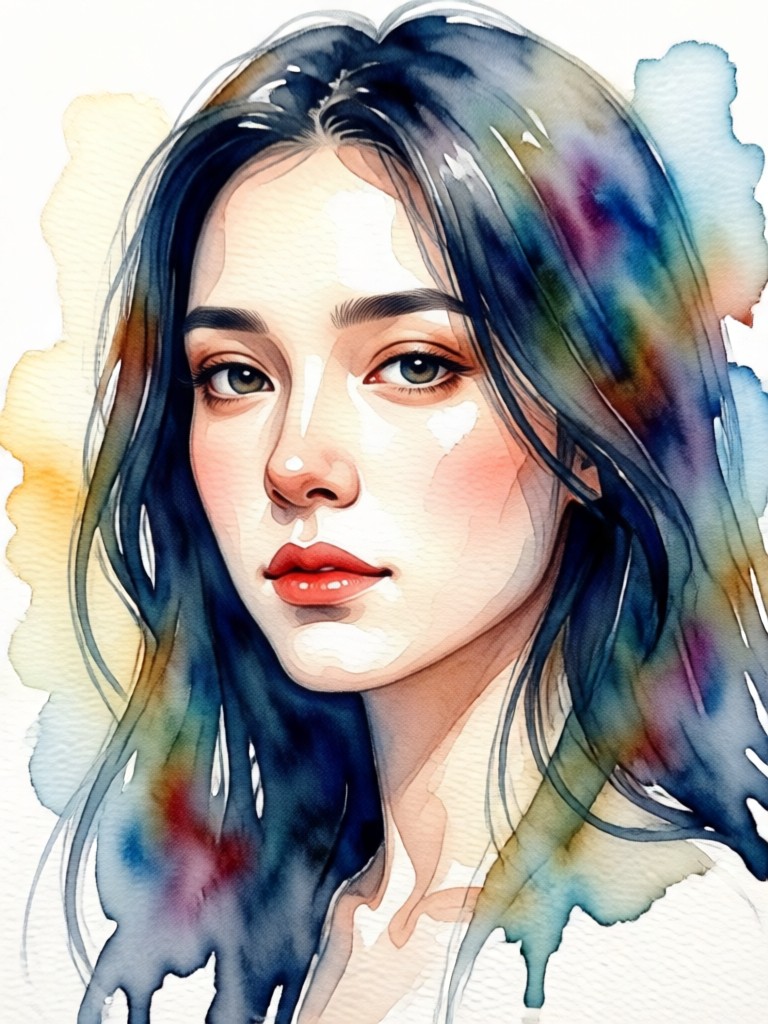 Vibrant colorful watercolor transformation