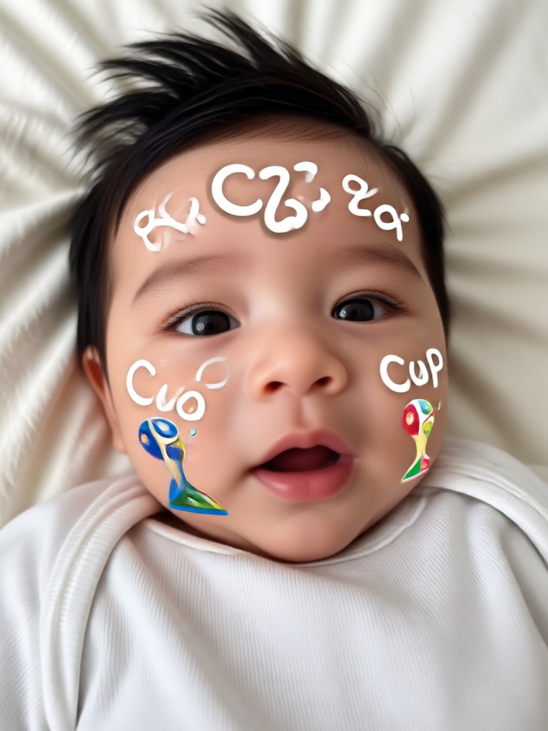 Ai generated baby with vuvuzela world cup theme