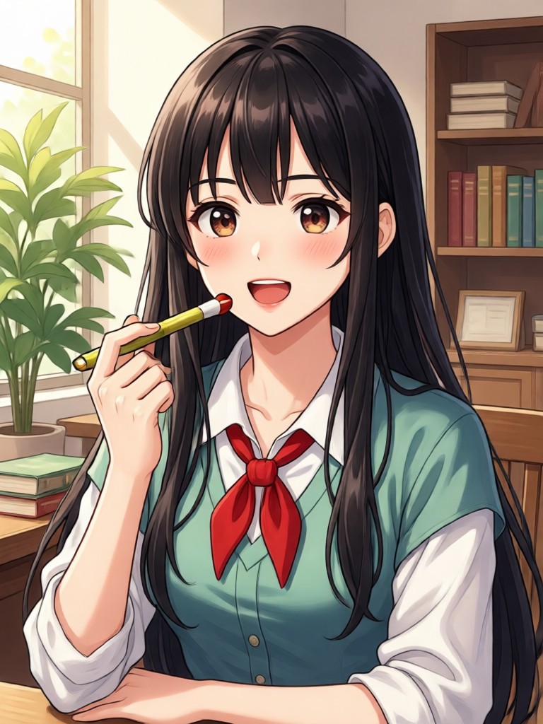 Cityscape transformed into anime background