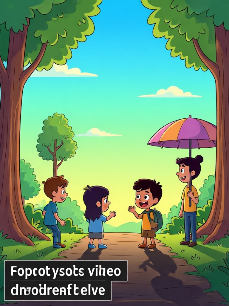 AI cartoon filter on landscape video