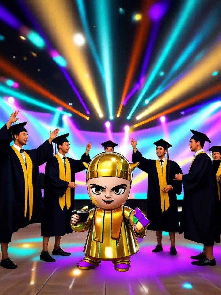 Fun neon lights graduation video template