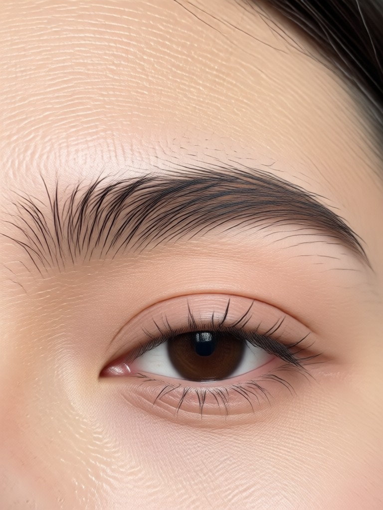 AI eyebrow filter before and after, thin to thick brow transformation