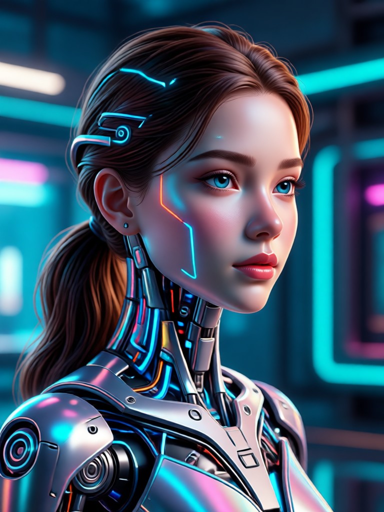 3D render style AI character with clay texture