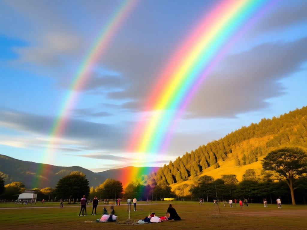 Artistic neon rainbow effect