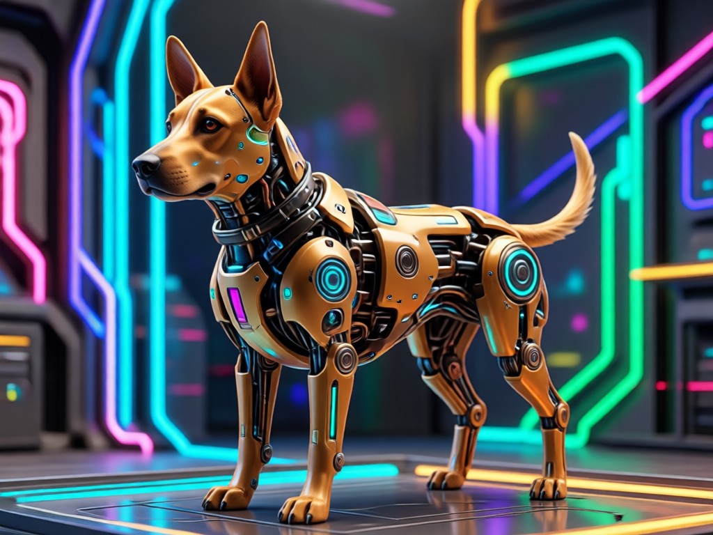 Dog photo transforming into human-like character