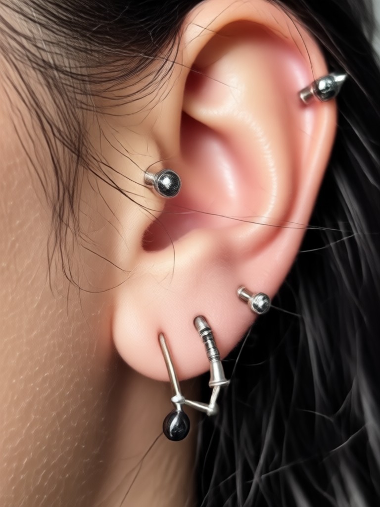 AI helix and conch piercing preview