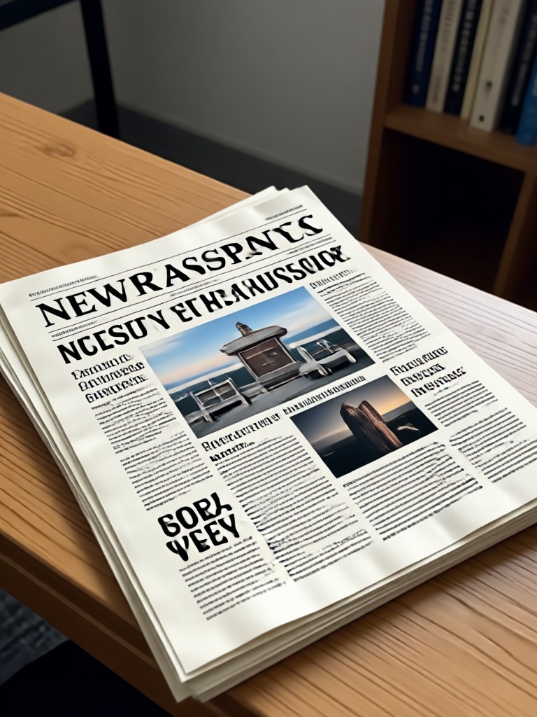 Sports championship newspaper front page AI