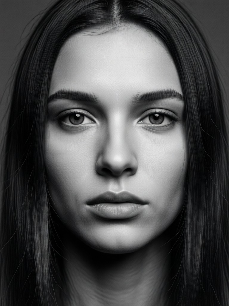 AI portrait transformation color to black and white