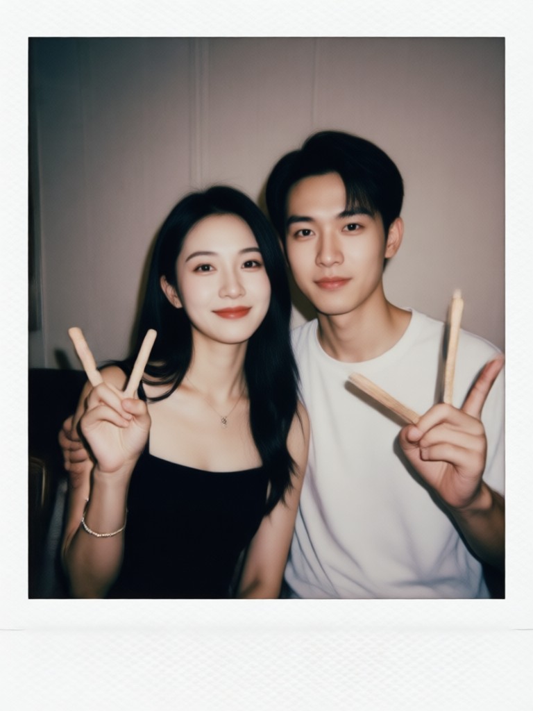 AI generated Polaroid photo booth picture with date stamp