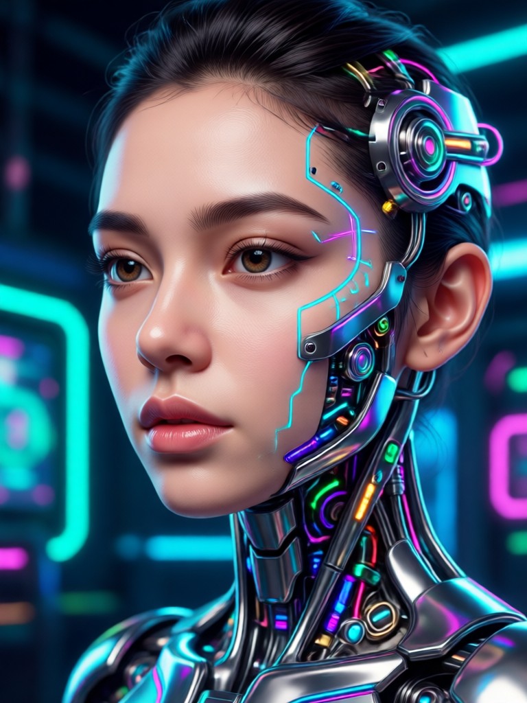 AI generated cyberpunk celebrity portrait