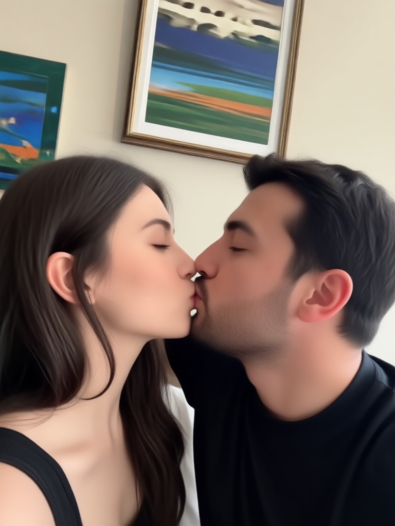 Funny kissing animation from selfie