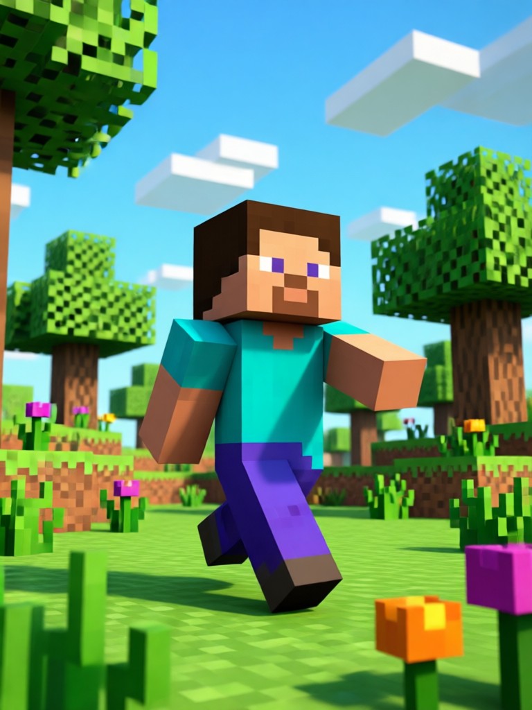 Portrait transformed into Minecraft skin style