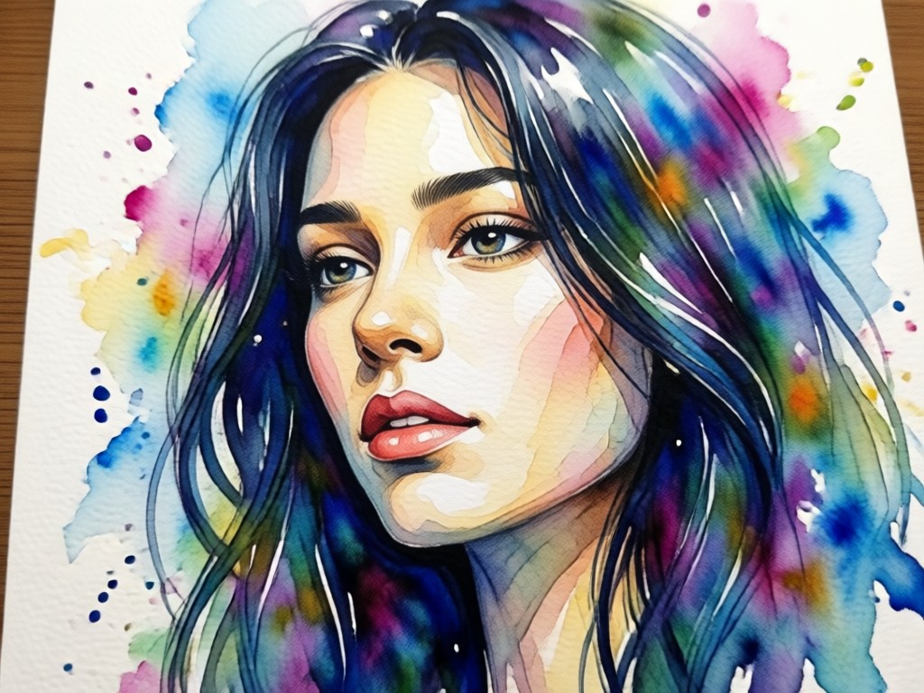 Realistic watercolor texture demonstration