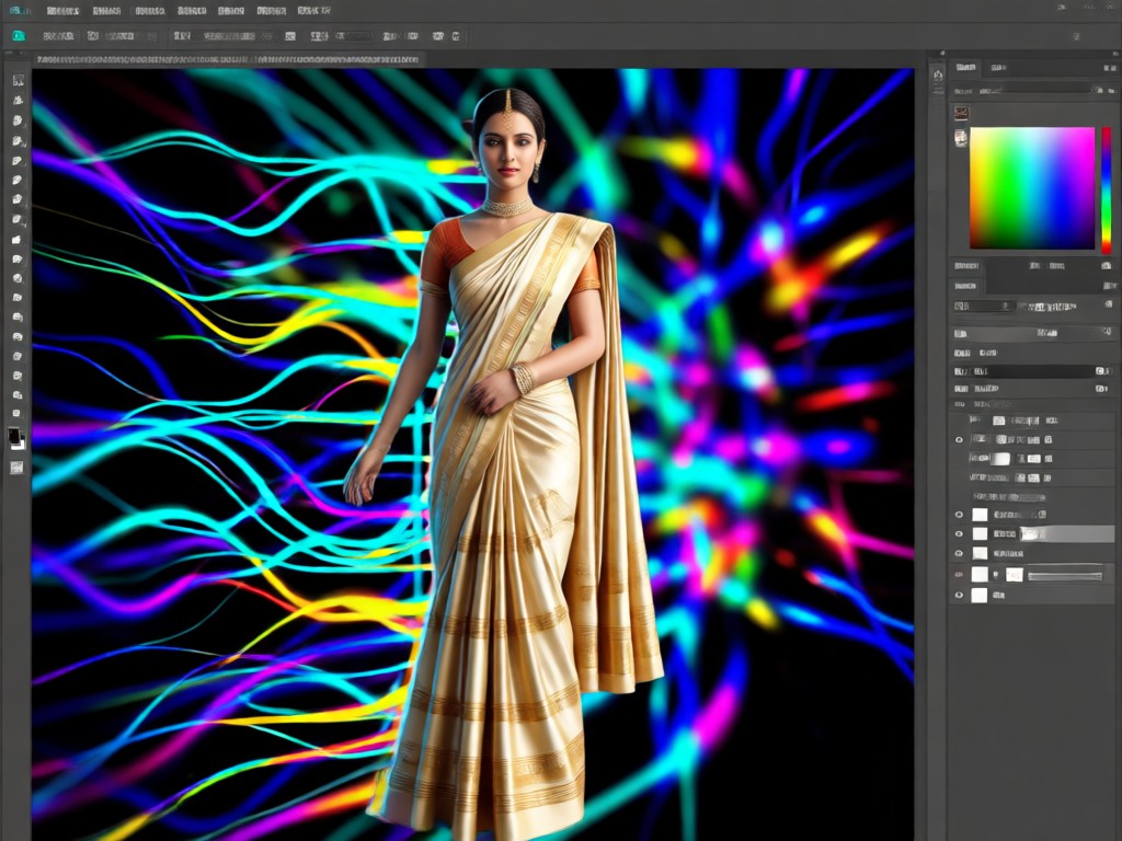 AI generated Indian faces with sarees