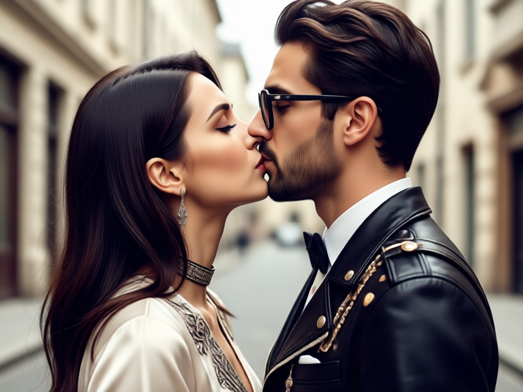 Viral ready celebrity couple kiss styles