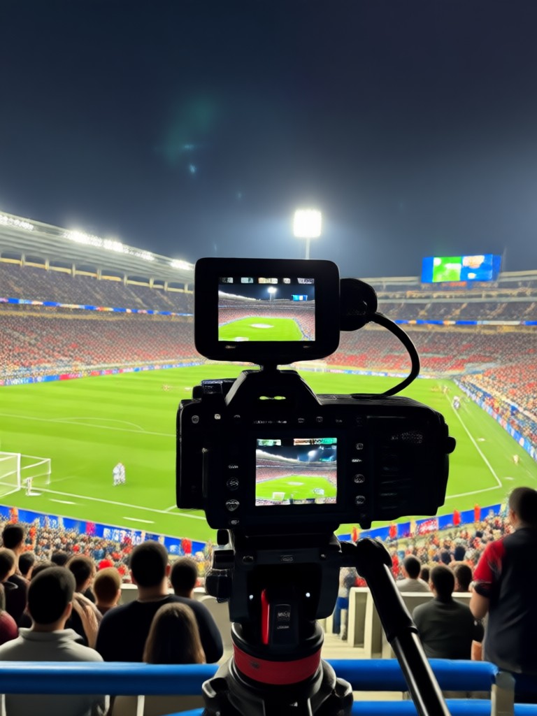 Vibrant stadium atmosphere effect applied by AI