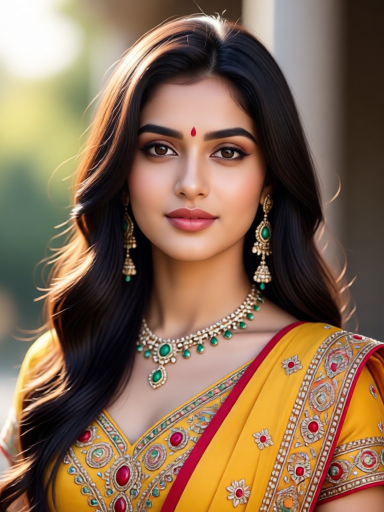 Elegant Indian Beauty AI Image