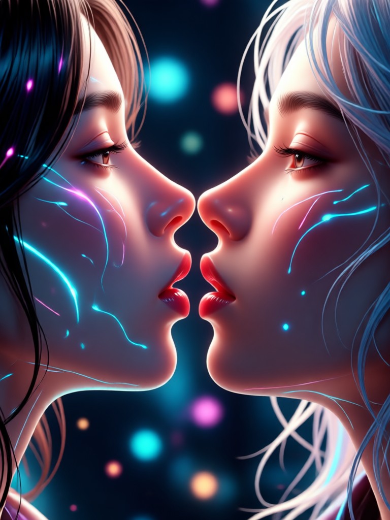 AI generated magical kiss video