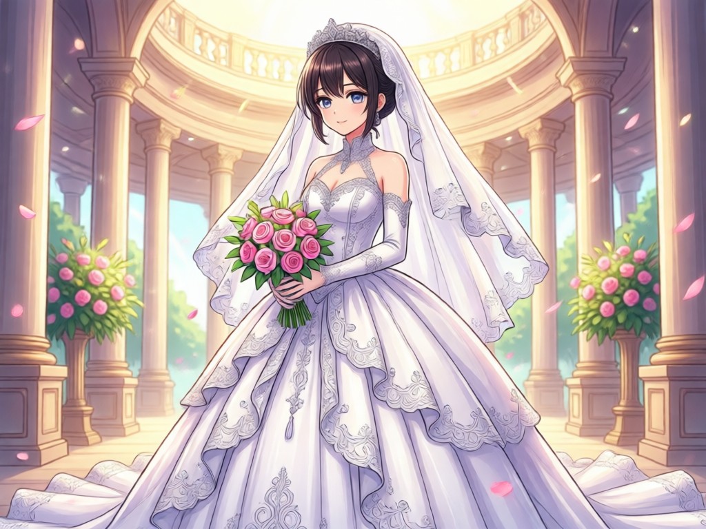 AI anime bride generation process comparison