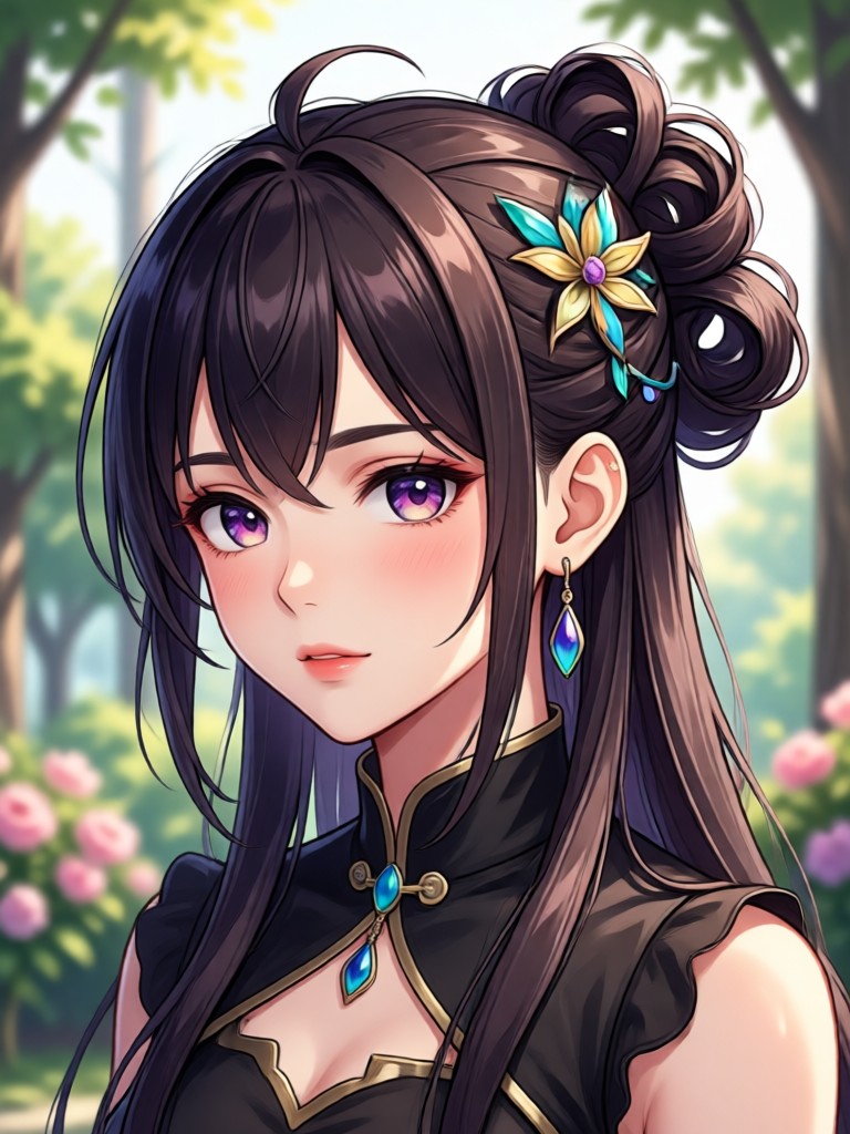 Antarmuka pembuatan gaya rambut anime di aplikasi mobile