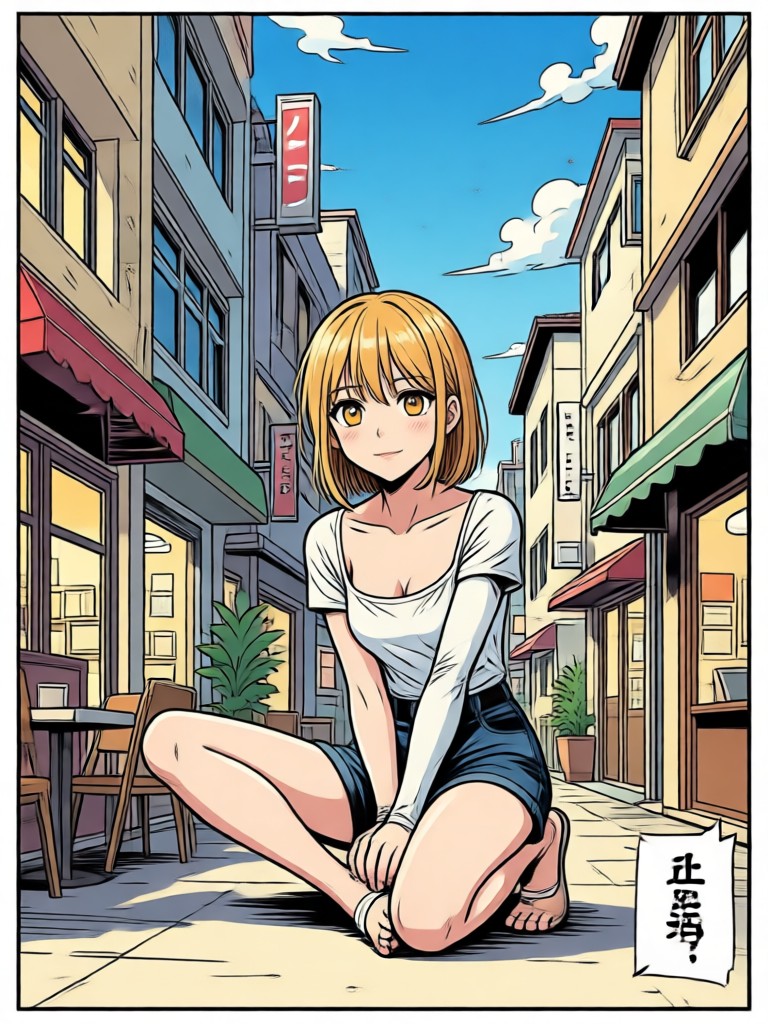 Charakterdesign-Konzept mit AI-Manga-Kunst zum Leben erweckt