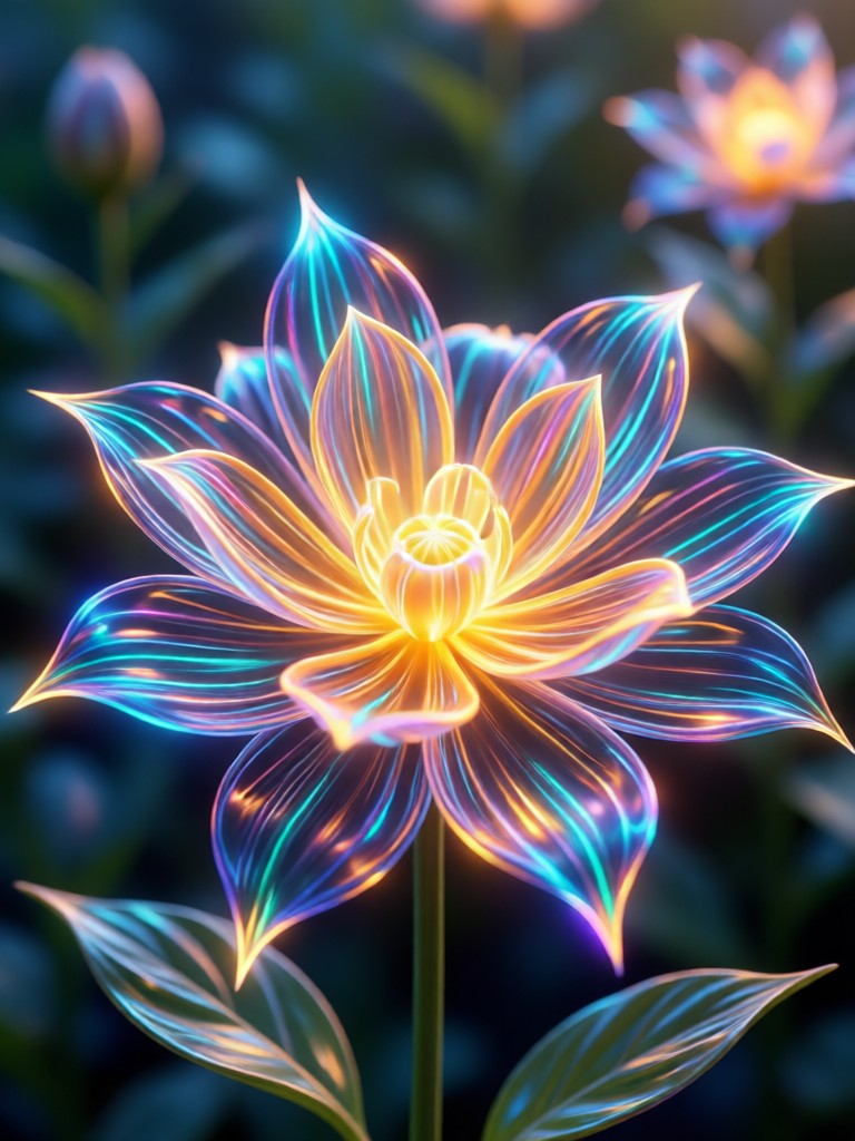 Water droplet with AI Bloom refractive glow