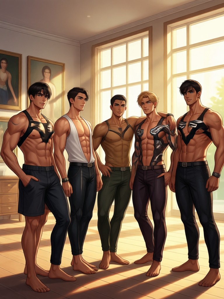 Oil painting AI male figure