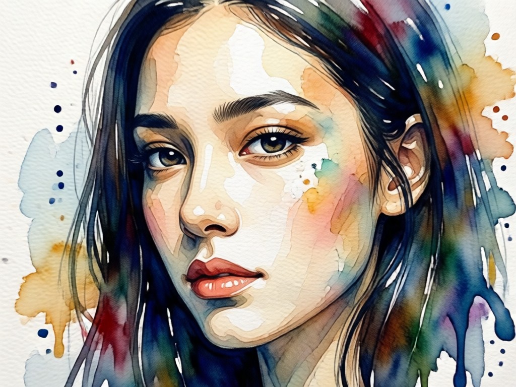 Simple one click AI watercolor transformation